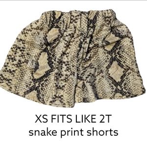 Snake skin print shorts